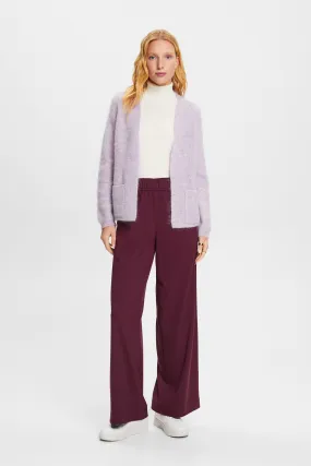 Cardigan aperto in maglia a coste