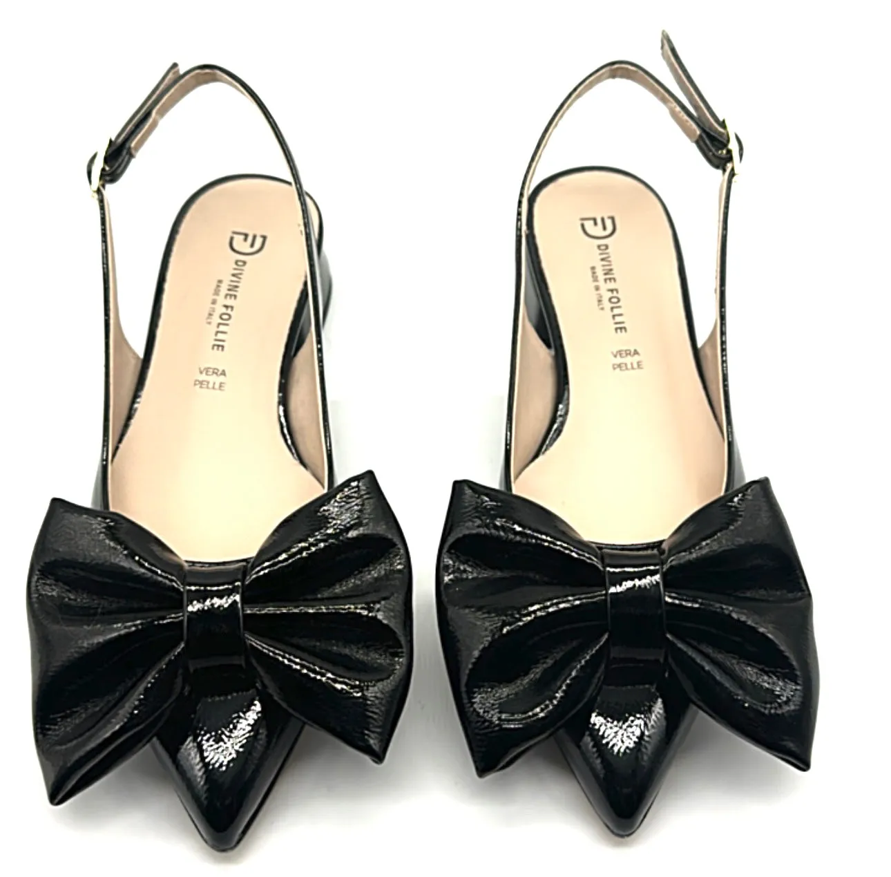Divine Follie - Slingback bassa in vernice nera