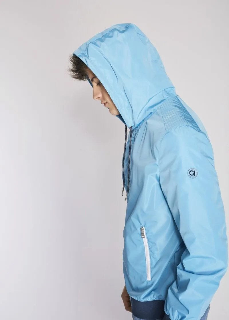 Giubbotto in nylon con bordi in maglia