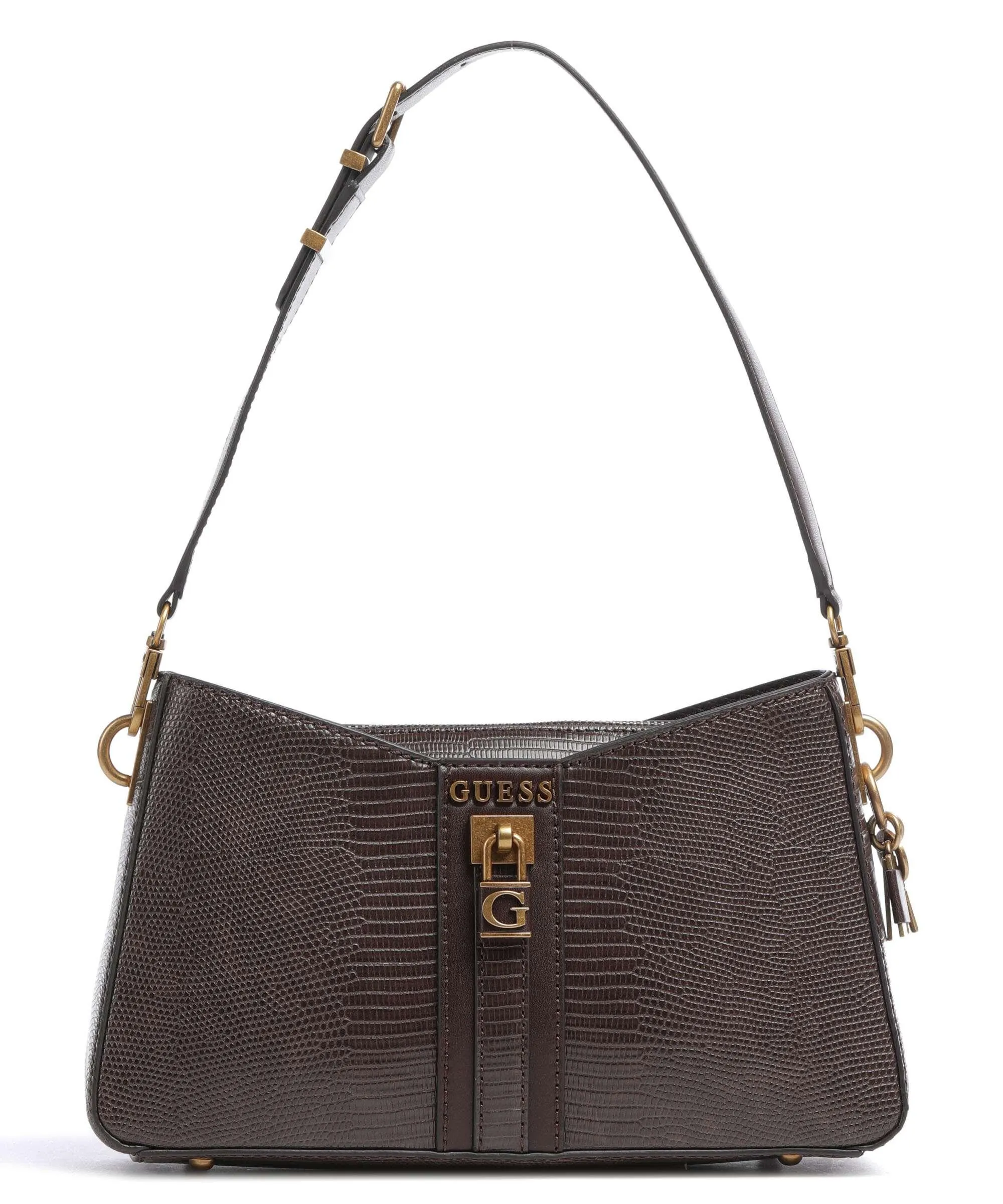  Guess Ginevra Borsa a spalla pelle sintetica marrone scuro  