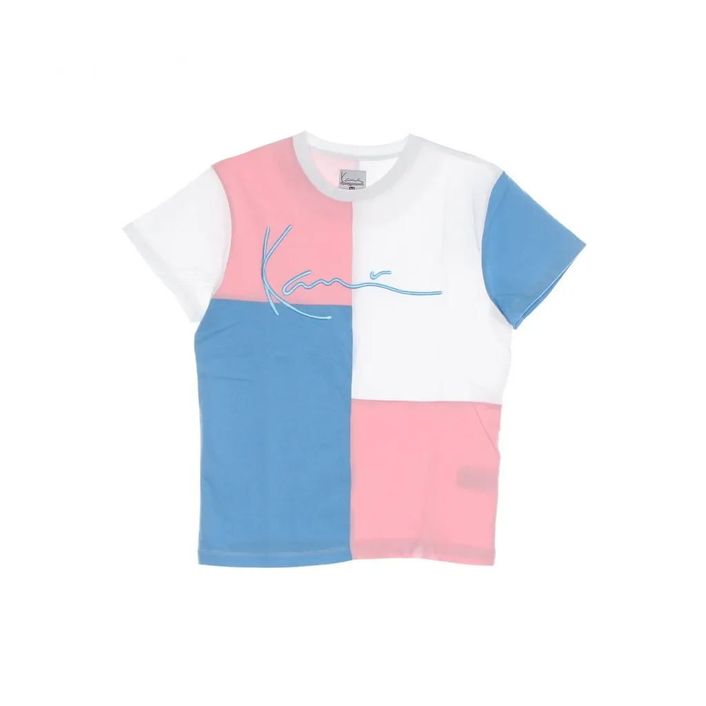 maglietta donna signature block tee LIGHT BLUE/ROSE/WHITE