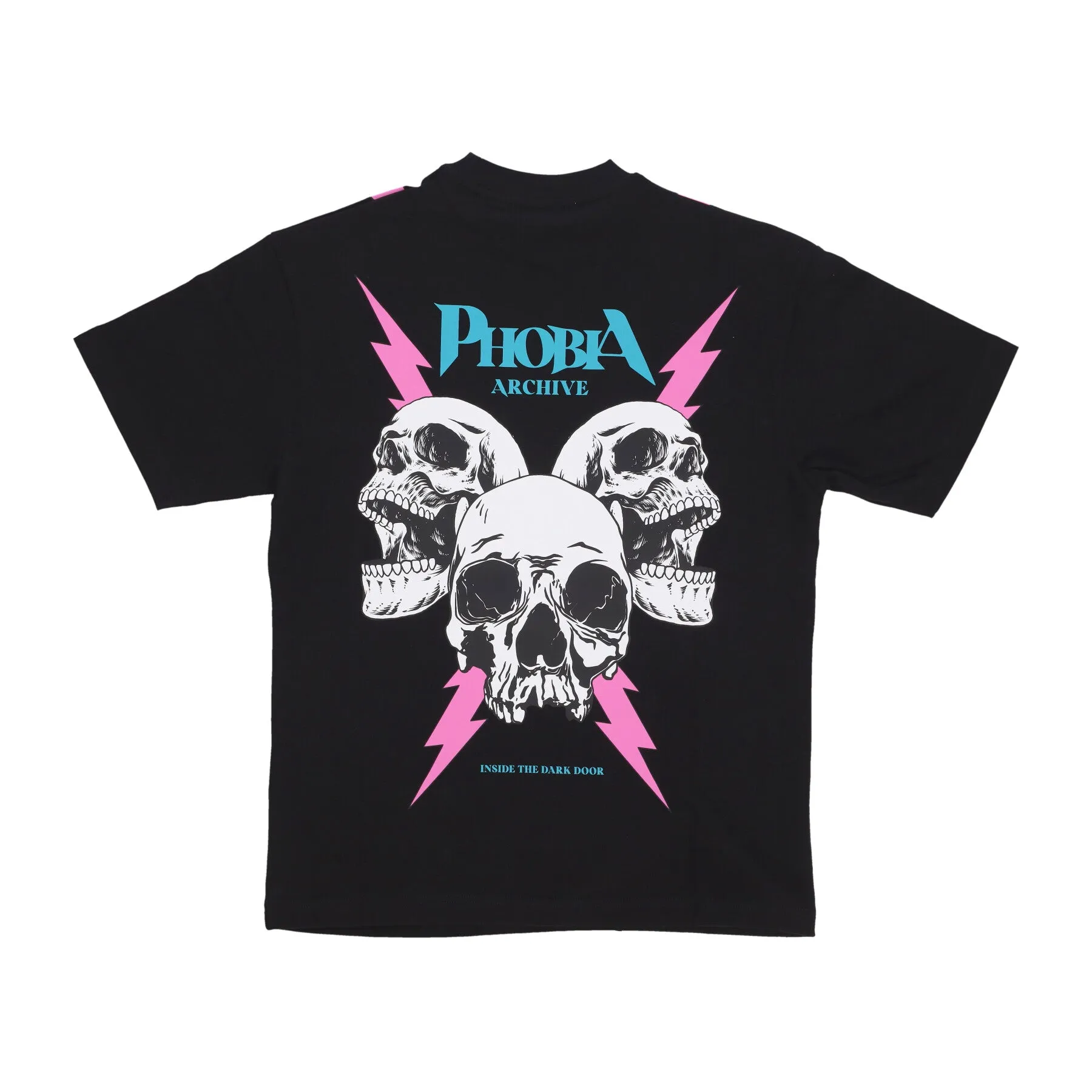 Maglietta Uomo Screaming Skulls Print Tee Black/pink