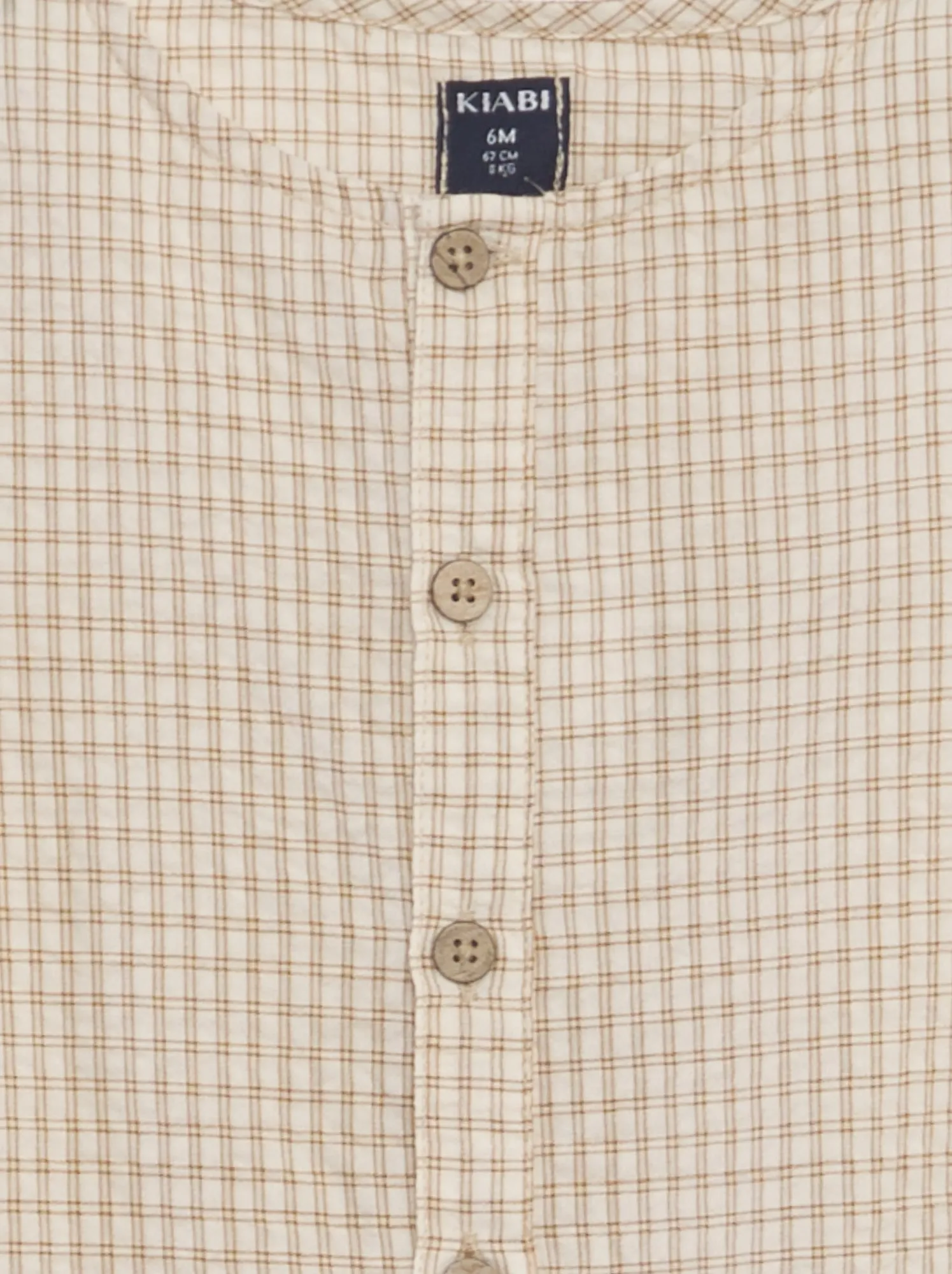 Pagliaccetto a quadri in seersucker - BEIGE
