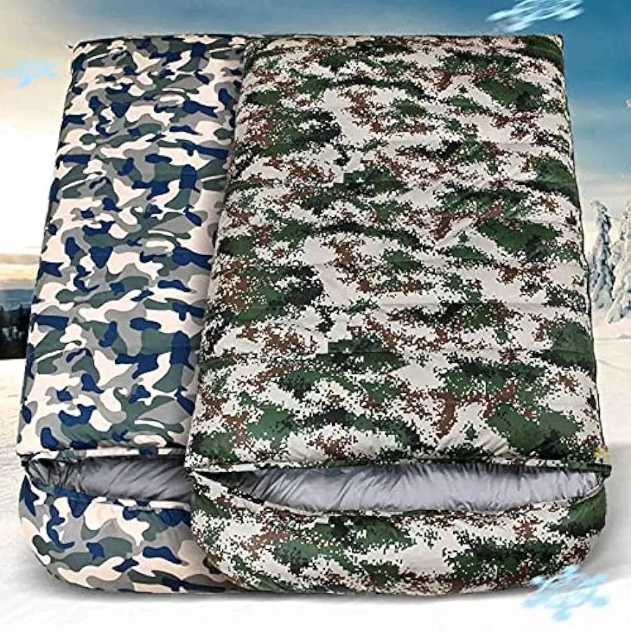 Sacchi a Pelo da Campeggio, Comfort 3 Stagioni, Leggero, Idrorepellente, Attrezzatura da Campeggio, Sacco con Cinghie di Compres
