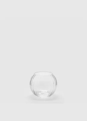 Vaso sfera in vetro trasparente